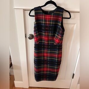 J. Crew Black and Red Plaid Holiday Dress